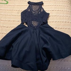 Navy Peplum Dress